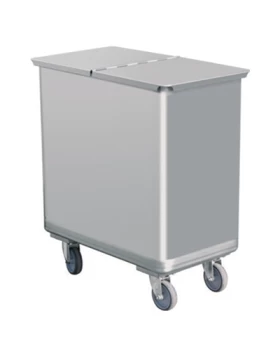 Inox Waste Container with double lid